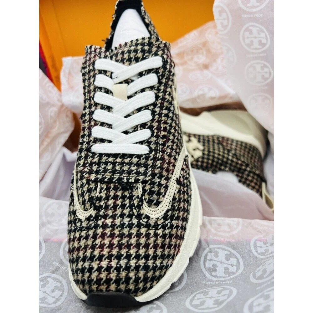 Tory Burch Good Luck Herringbone Trainer Sneakers US 7.5 $328 New in box